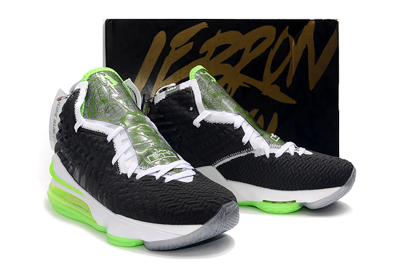 2019 Men Nike LeBron James 17 Black White Green Shoes